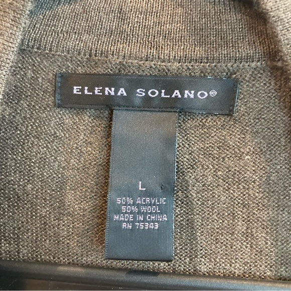 ELENA SOLANO Sz L Cascade Open Front Wool Blend  Fringe Wrap Style Cardigan - Picture 2 of 7